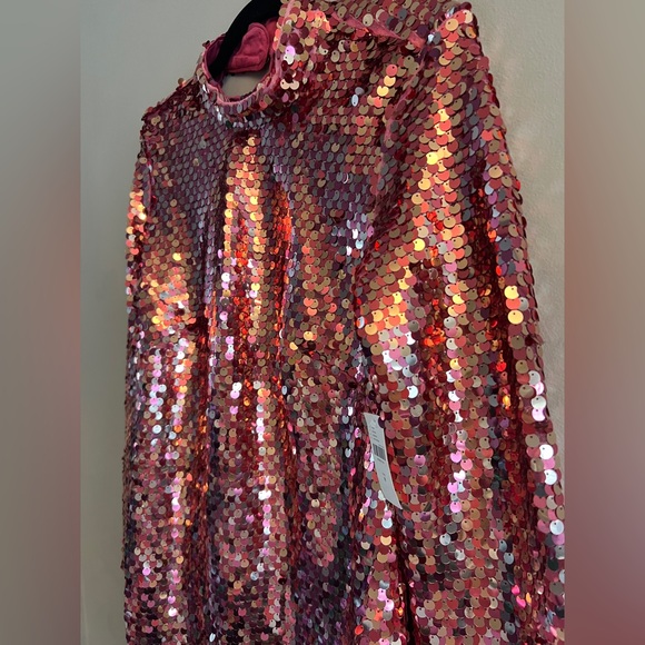 *New* Anthropologie Maeve Long-Sleeve Mock-Neck Sequin Mini Dress, Size Medium - Picture 5 of 8